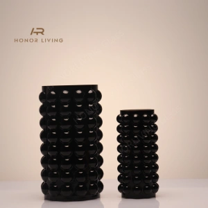 black dot glass cylinder flower vase