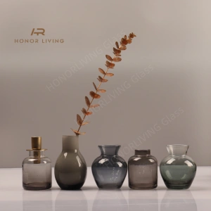 colorful glass bud vase set