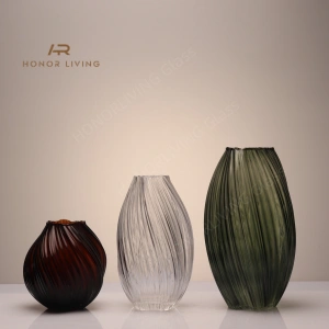 glass twisted colorful vases