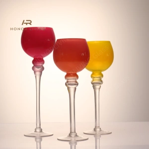 goblet yellow glass vase