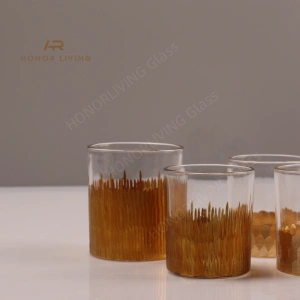 golded votive glass candle holder